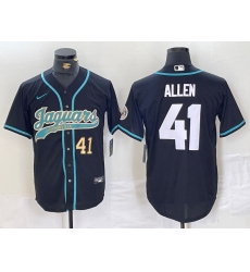 Men Jacksonville Jaguars 41 Josh Allen Black With Patch Cool Base Stitched Baseball Jersey 2 Men Jacksonville Jaguars 41 Josh Allen Black With Patch Cool Base Stitched Baseball Jersey 2