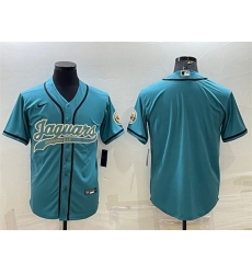 Men Jacksonville Jaguars Blank Teal With Patch Cool Base Stitched Baseball Jersey Men Jacksonville Jaguars Blank Teal With Patch Cool Base Stitched Baseball Jersey