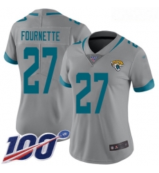Jaguars #27 Leonard Fournette Silver Women Stitched Football Limited Inverted Legend 100th Season Jersey Jaguars #27 Leonard Fournette Silver Women Stitched Football Limited Inverted Legend 100th Season Jersey