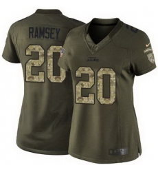 Nike Jaguars #20 Jalen Ramsey Green Womens Stitched NFL Limited Salute to Service Jersey Nike Jaguars #20 Jalen Ramsey Green Womens Stitched NFL Limited Salute to Service Jersey
