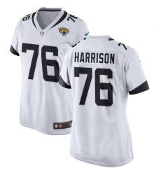Women Jacksonville Jaguars 76 Anton Harrison White 2023 Draft Stitched Jersey Women Jacksonville Jaguars 76 Anton Harrison White 2023 Draft Stitched Jersey