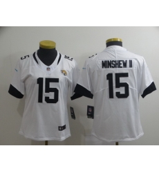Women Jaguars 15 Gardner Minshew II White Vapor Untouchable Limited Jersey Women Jaguars 15 Gardner Minshew II White Vapor Untouchable Limited Jersey