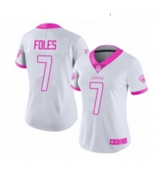 Womens Jacksonville Jaguars 7 Nick Foles Limited White Pink Rush Fashion Football Jersey Womens Jacksonville Jaguars 7 Nick Foles Limited White Pink Rush Fashion Football Jersey