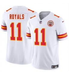 Men   Kansas City Chiefs 11 Jalen Royals White 2025 Draft F U S E  Vapor Untouchable Limited Stitched Football Jersey