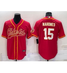 Men Kansas City Chiefs 15 Patrick Mahomes Red Cool Base Stitched Baseball Jersey Men Kansas City Chiefs 15 Patrick Mahomes Red Cool Base Stitched Baseball Jersey