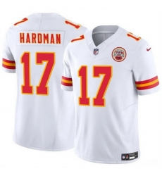 Men Kansas City Chiefs 17 Mecole Hardman White 2024 F U S E Vapor Untouchable Limited Stitched Football Jersey Men Kansas City Chiefs 17 Mecole Hardman White 2024 F U S E Vapor Untouchable Limited Stitched Football Jersey