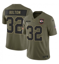 Men Kansas City Chiefs 32 Nick Bolton Olive 2025 F U S E  Salute to Service Limited Stitched Football Jersey