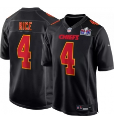 Men Kansas City Chiefs 4 Rashee Rice Black 2024 Super Bowl LVIII Patch Limited Stitched Game Jersey Men Kansas City Chiefs 4 Rashee Rice Black 2024 Super Bowl LVIII Patch Limited Stitched Game Jersey