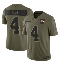 Men Kansas City Chiefs 4 Rashee Rice Olive 2025 F U S E Salute to Service Limited Stitched Football Jersey Men Kansas City Chiefs 4 Rashee Rice Olive 2025 F U S E Salute to Service Limited Stitched Football Jersey