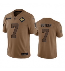 Men Kansas City Chiefs 7 Harrison Butker 2023 Brown Salute To Service Limited Stitched Jersey Men Kansas City Chiefs 7 Harrison Butker 2023 Brown Salute To Service Limited Stitched Jersey