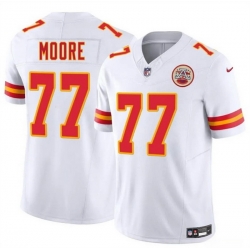 Men   Kansas City Chiefs 77 Jaylon Moore White 2025 F U S E  Vapor Untouchable Limited Stitched Football Jersey