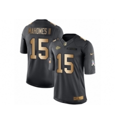 Nike Chiefs 15 Patrick Mahomes II Black Men Stitched NFL Limited Gold Salute To Service Jersey Nike Chiefs 15 Patrick Mahomes II Black Men Stitched NFL Limited Gold Salute To Service Jersey