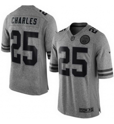 Nike Chiefs #25 Jamaal Charles Gray Mens Stitched NFL Limited Gridiron Gray Jersey Nike Chiefs #25 Jamaal Charles Gray Mens Stitched NFL Limited Gridiron Gray Jersey