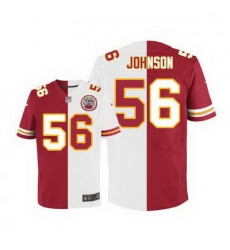Nike Chiefs #56 Derrick Johnson Red White Mens Stitched NFL Elite Split Jersey Nike Chiefs #56 Derrick Johnson Red White Mens Stitched NFL Elite Split Jersey
