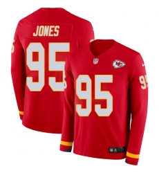 Nike Chiefs #95 Chris Jones Red Team Color Men Stitched NFL Limited Therma Long Sleeve Jersey Nike Chiefs #95 Chris Jones Red Team Color Men Stitched NFL Limited Therma Long Sleeve Jersey