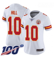 Chiefs #10 Tyreek Hill White Women Stitched Football 100th Season Vapor Limited Jersey Chiefs #10 Tyreek Hill White Women Stitched Football 100th Season Vapor Limited Jersey