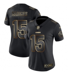 Women Chiefs 15 Patrick Mahomes Black Gold Stitched Football Vapor Untouchable Limited Jersey Women Chiefs 15 Patrick Mahomes Black Gold Stitched Football Vapor Untouchable Limited Jersey