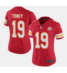 Women Kansas City Chiefs 19 Kadarius Toney Red Vapor Stitched Jersey Women Kansas City Chiefs 19 Kadarius Toney Red Vapor Stitched Jersey