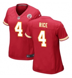 Women Kansas City Chiefs 4 Rashee Rice Red Stitched Jersey Run Small Women Kansas City Chiefs 4 Rashee Rice Red Stitched Jersey Run Small