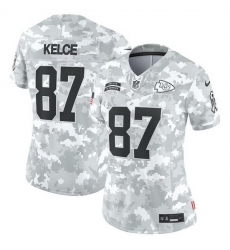 Women Kansas City Chiefs 87 Travis Kelce 2024 F U S E Arctic Camo Salute To Service Limited Stitched Football Jersey Women Kansas City Chiefs 87 Travis Kelce 2024 F U S E Arctic Camo Salute To Service Limited Stitched Football Jersey