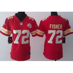 Women Nike Kansas City Chiefs 72 Eric Fisher Red NFL Jerseys