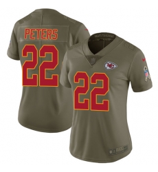 Womens Nike Chiefs #22 Marcus Peters Olive Stitched NFL Limited 2017 Salute to Service Jersey Womens Nike Chiefs #22 Marcus Peters Olive Stitched NFL Limited 2017 Salute to Service Jersey