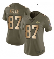 Womens Nike Kansas City Chiefs 87 Travis Kelce Limited OliveGold 2017 Salute to Service NFL Jersey Womens Nike Kansas City Chiefs 87 Travis Kelce Limited OliveGold 2017 Salute to Service NFL Jersey