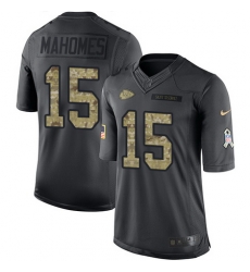 Nike Chiefs #15 Patrick Mahomes Black Youth Stitched NFL Limited 2016 Salute to Service Jersey Nike Chiefs #15 Patrick Mahomes Black Youth Stitched NFL Limited 2016 Salute to Service Jersey
