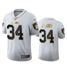 Las Vegas Raiders 34 Bo Jackson Men Nike White Golden Edition Vapor Limited NFL 100 Jersey Las Vegas Raiders 34 Bo Jackson Men Nike White Golden Edition Vapor Limited NFL 100 Jersey