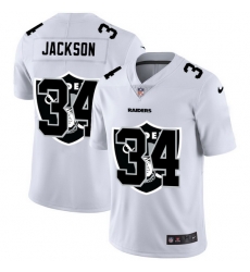 Las Vegas Raiders 34 Bo Jackson White Men Nike Team Logo Dual Overlap Limited NFL Jersey Las Vegas Raiders 34 Bo Jackson White Men Nike Team Logo Dual Overlap Limited NFL Jersey