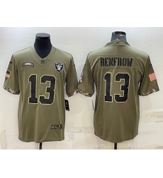 Men Las Vegas Raiders 13 Hunter Renfrow 2022 Olive Salute To Service Limited Stitched Football Jersey Men Las Vegas Raiders 13 Hunter Renfrow 2022 Olive Salute To Service Limited Stitched Football Jersey