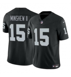Men Las Vegas Raiders 15 Gardner Minshew II Black 2024 F U S E Stitched Football Jersey Men Las Vegas Raiders 15 Gardner Minshew II Black 2024 F U S E Stitched Football Jersey