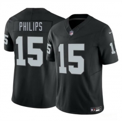 Men Las Vegas Raiders 15 Kyle Philips Black 2025 F U S E  Vapor Stitched Football Jersey