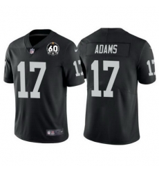 Men Las Vegas Raiders 17 Davante Adams Black With 60th Anniversary Patch Vapor Limited Stitched jersey Men Las Vegas Raiders 17 Davante Adams Black With 60th Anniversary Patch Vapor Limited Stitched jersey