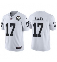 Men Las Vegas Raiders 17 Davante Adams White With 60th Anniversary Patch Vapor Limited Stitched jersey Men Las Vegas Raiders 17 Davante Adams White With 60th Anniversary Patch Vapor Limited Stitched jersey
