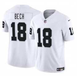 Men Las Vegas Raiders 18 Jack Bech White 2025 Draft F U S E  Vapor Untouchable Limited Stitched Football Jersey