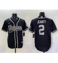 Men Las Vegas Raiders 2 Ashton Jeanty Black Cool Base Stitched Baseball Jersey 1