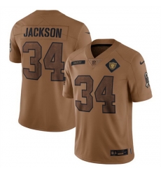 Men Las Vegas Raiders 34 Bo Jackson 2023 Brown Salute To Service Limited Stitched Football Jersey Men Las Vegas Raiders 34 Bo Jackson 2023 Brown Salute To Service Limited Stitched Football Jersey