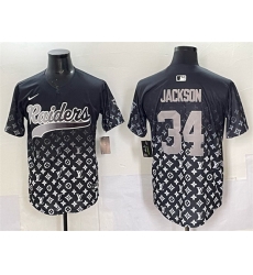 Men Las Vegas Raiders 34 Bo Jackson Black Limited Stitched Baseball Jersey