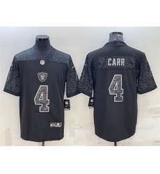 Men Las Vegas Raiders 4 Derek Carr Black Reflective Limited Stitched Football Jersey Men Las Vegas Raiders 4 Derek Carr Black Reflective Limited Stitched Football Jersey