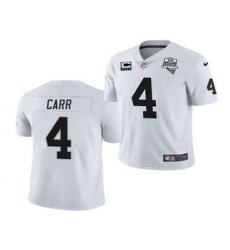 Men Las Vegas Raiders #4 Derek Carr White 2020 Inaugural Season With C Patch Vapor Limited Stitched NFL Jersey Men Las Vegas Raiders #4 Derek Carr White 2020 Inaugural Season With C Patch Vapor Limited Stitched NFL Jersey