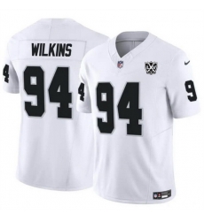 Men Las Vegas Raiders 94 Christian Wilkins White 2024 F U S E 65th Anniversary Patch Vapor Stitched Football Jersey Men Las Vegas Raiders 94 Christian Wilkins White 2024 F U S E 65th Anniversary Patch Vapor Stitched Football Jersey
