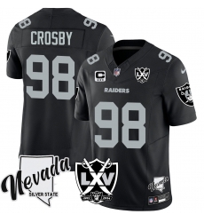 Men Las Vegas Raiders 98 Maxx Crosby Black 2023 F U S E Nevada LXV Patch Vapor Untouchable Stitched Football Jersey Men Las Vegas Raiders 98 Maxx Crosby Black 2023 F U S E Nevada LXV Patch Vapor Untouchable Stitched Football Jersey