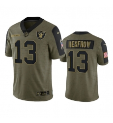 Men Las Vegas Raiders Hunter Renfrow 2021-22 Salute To Service Olive Football Stitched Jersey Men Las Vegas Raiders Hunter Renfrow 2021-22 Salute To Service Olive Football Stitched Jersey