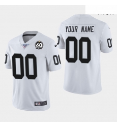 Men Oakland Raiders 00 Custom 60th Anniversary Vapor Limited Jersey White Men Oakland Raiders 00 Custom 60th Anniversary Vapor Limited Jersey White