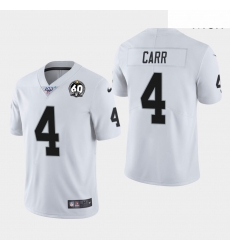 Men Oakland Raiders 4 Derek Carr 60th Anniversary Vapor Limited Jersey White Men Oakland Raiders 4 Derek Carr 60th Anniversary Vapor Limited Jersey White