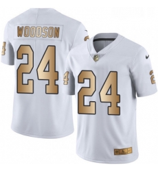 Mens Nike Oakland Raiders 24 Charles Woodson Limited WhiteGold Rush NFL Jersey Mens Nike Oakland Raiders 24 Charles Woodson Limited WhiteGold Rush NFL Jersey