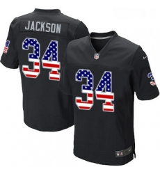 Mens Nike Oakland Raiders 34 Bo Jackson Elite Black Home USA Flag Fashion NFL Jersey Mens Nike Oakland Raiders 34 Bo Jackson Elite Black Home USA Flag Fashion NFL Jersey