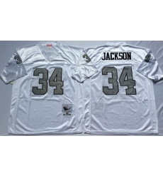 Mitchell And Ness Raiders #34 Bo Jackson White Throwback Stitched NFL Jersey Mitchell And Ness Raiders #34 Bo Jackson White Throwback Stitched NFL Jersey