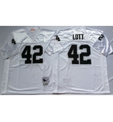 Mitchell And Ness Raiders #42 Ronnie Lott White Throwback Stitched NFL Jersey Mitchell And Ness Raiders #42 Ronnie Lott White Throwback Stitched NFL Jersey
